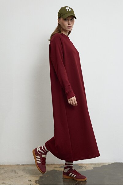 QANU Nora Sweatshirt Dress Burgundy