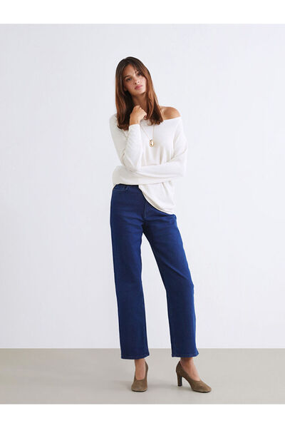LC Waikiki Blue Baggy Fit Women's Jean Trousers