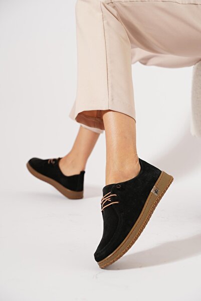 Moda Pie حذاء نسائي من الجلد الطبيعي من Yerna مصنوع من الجلد السويدي باللون ا...