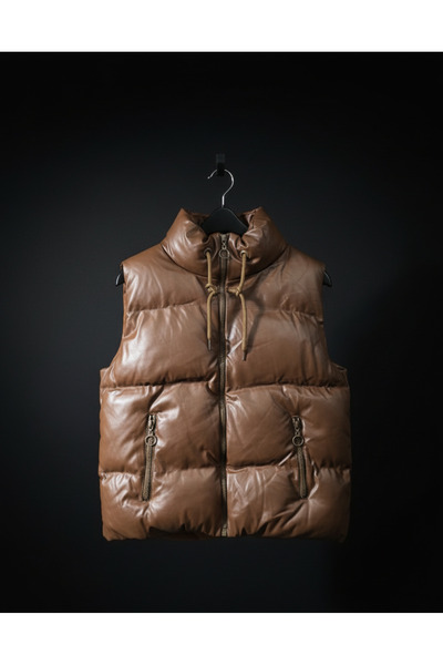 Mercostore Suni Deri Görünümlü Şişme Yelek