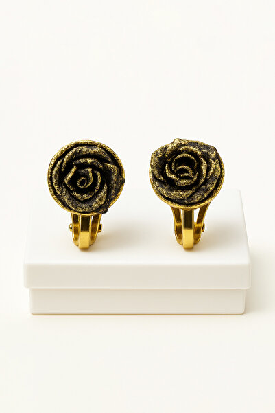 MakeWell أقراط بدون ثقوب بتصميم الوردة مع مشبك للأشخاص الذين لا يملكون ثقوبًا...