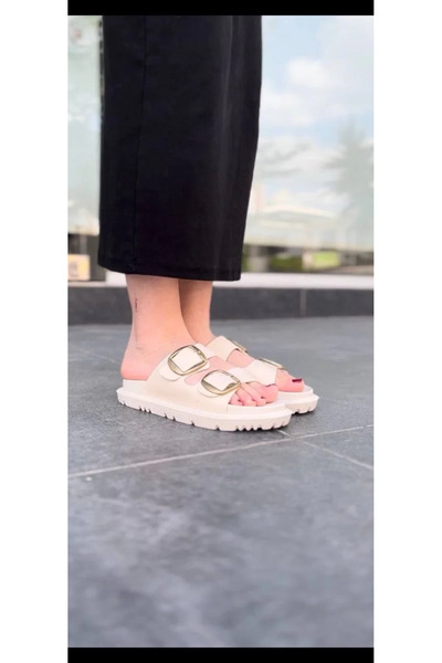 GökTR Kbtx-1 Kuback Beige Daily Women's Slippers