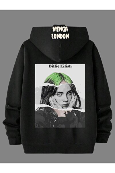 Minga London Hanorac oversize unisex negru cu imprimeu Artist