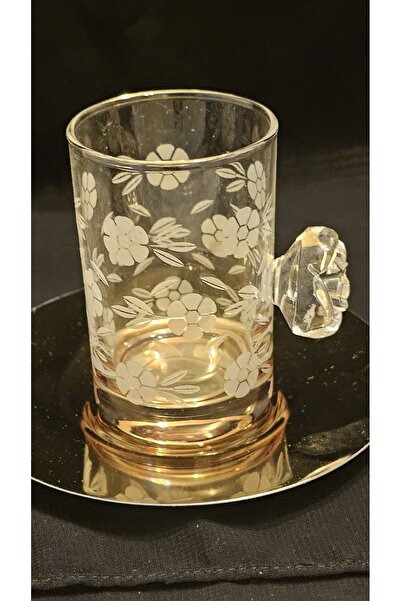 Keopsantique home Amber Color Tea and Coffee Set with Rose Handle