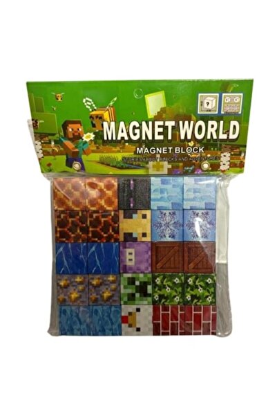 OEM Set Minecraft puzzle, magnetic blocks, 25 pieces, multicolor, multiple characters
