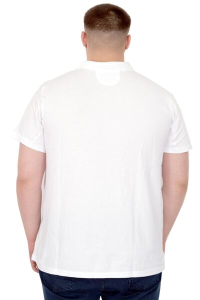 ModeXL Fashion XL Large Size Men's T-Shirt Polo Flag U25304 White