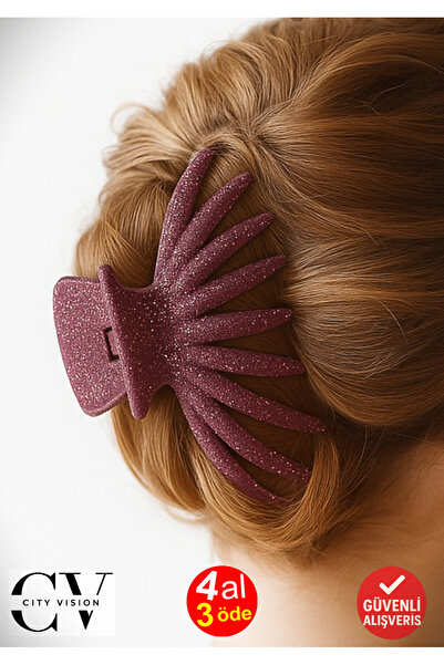 cityvision Glittery Octopus Model Dusty Rose Color Hair Clip 12 cm Large Size