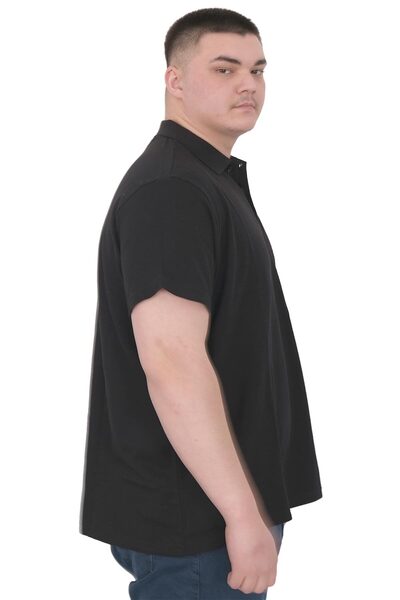 ModeXL Ανδρικό μπλουζάκι Mode XL Plus Size Polo Sail Boat U25302 Μαύρο