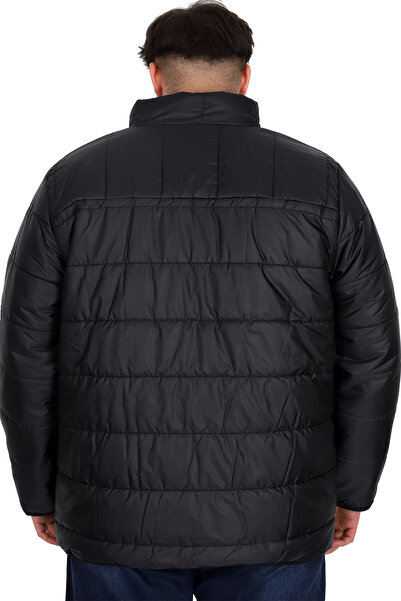 ModeXL Fashion XL Large Size Men's Stand Collar Quilted Coat U24614 Black