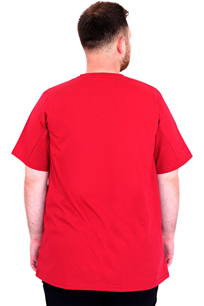 ModeXL Mode XL Large Size Men's T-Shirt Crew Neck Basic U25162 Burgundy