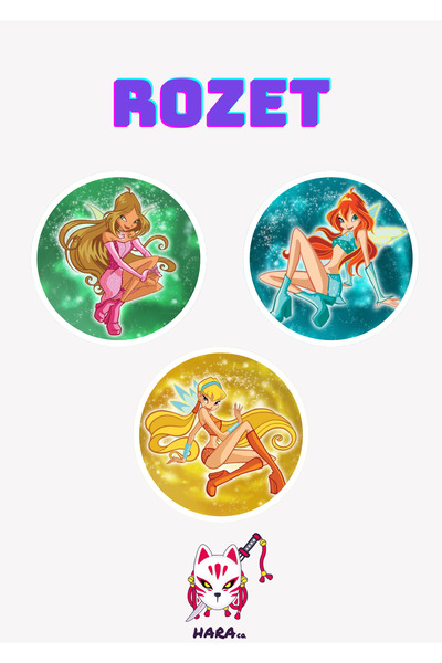 Hara Company Winx Stella, Bloom ve Flora Rozet 3’lü Rozet
