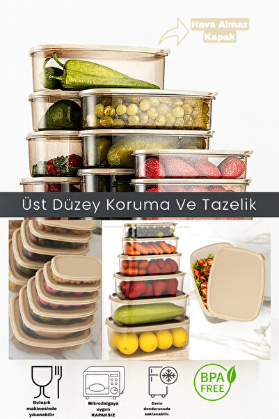 Funny Life 6-Piece Rectangular Clear Storage Container Set - Multi-Purpose Ergonomic Storage Container Set