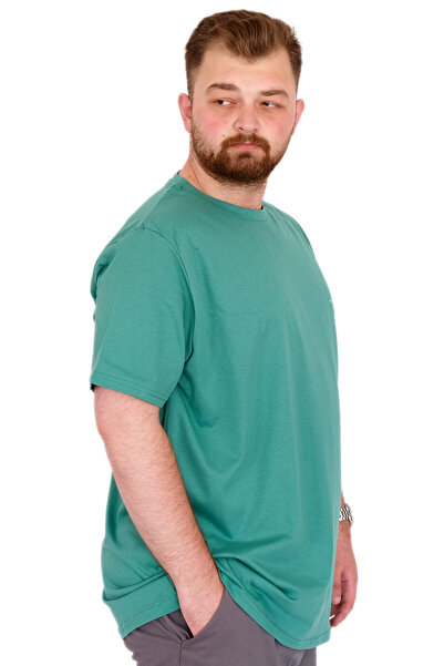 ModeXL Ανδρικό μπλουζάκι μεγάλου μεγέθους Mode XL με λαιμόκοψη Chneyrmd U25020 Çağla