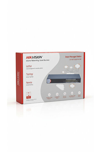 hikvison switch 16 port poe gigabit / DS-3E1518P-EI/M سويتش نقل بمدى طويل يصل إلى 300 متر