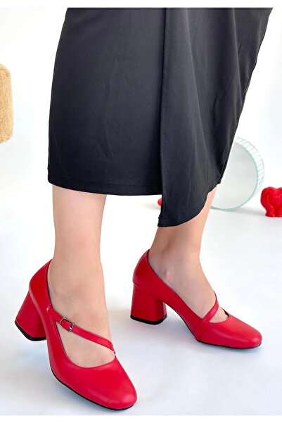GökTR Kier Red Skin Heeled Shoes