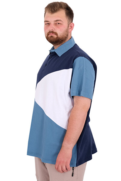 ModeXL Ανδρικό μπλουζάκι μεγάλου μεγέθους Mode XL με λαιμόκοψη πόλο 25313 Indigo