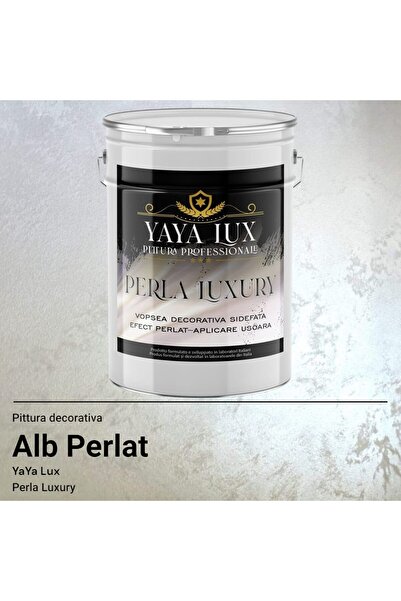 YaYa Color Vopsea decorativa de Lux, Perla Luxury cu Fulgi Perlati, Alb Perla...