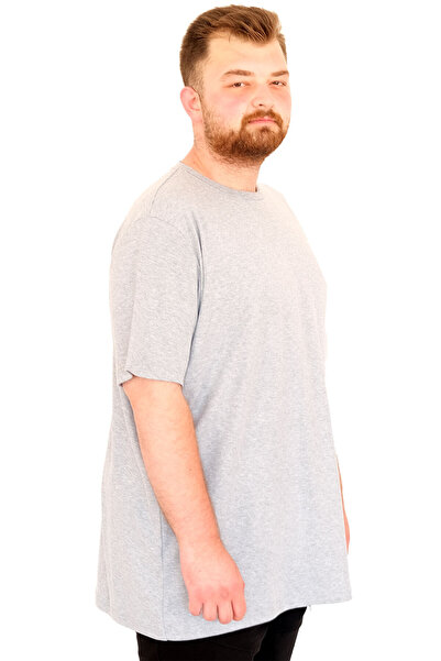 ModeXL Ανδρικό μπλουζάκι Mode XL με λαιμόκοψη U25035 Grey Melange