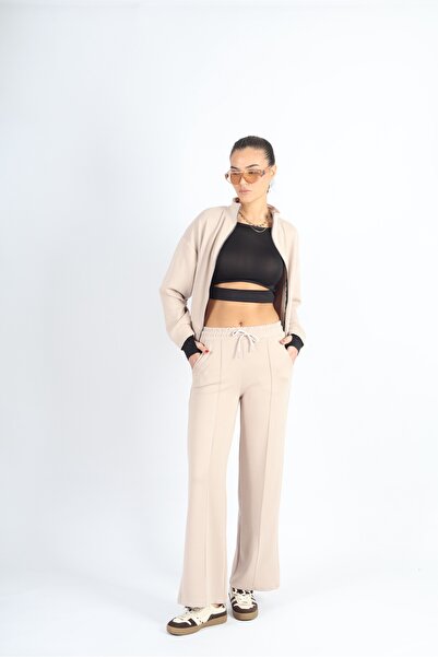 YMZlife Kadın Fermuarlı Rahat Kalıp Eşofman Takımı