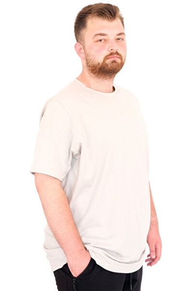 ModeXL Fashion XL Large Size Men's T-Shirt Crew Neck Basic U25162 Gray