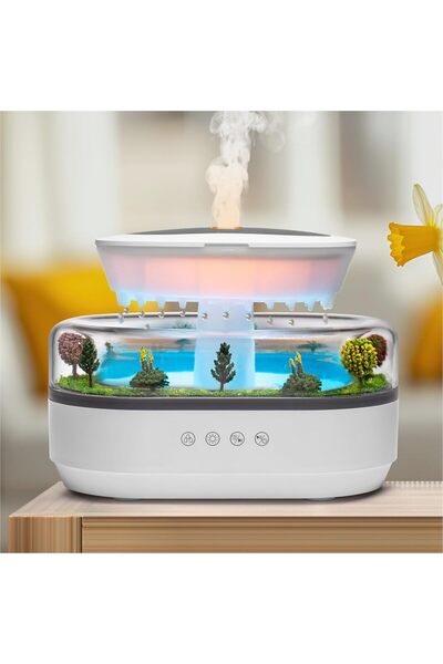 Generic Essential Oil Diffuser 250ML Rain Cloud Humidifier (White Grey)