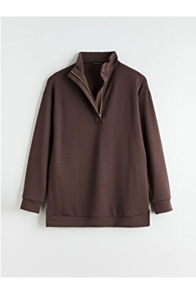 LC Waikiki Lcwaikiki Basicmürdüm Mock Neck Women's Sweatshirt Tunik