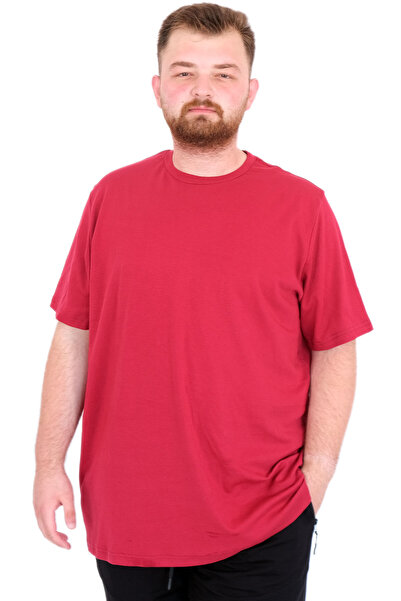 ModeXL Мъжка тениска Mode XL Plus Size с обло деколте U25035 Бордо