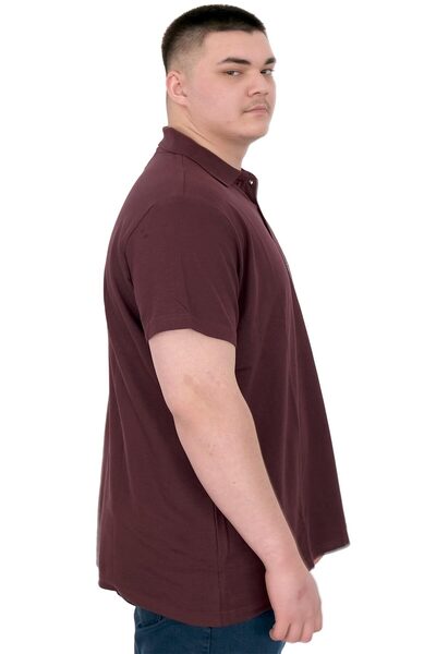 ModeXL Ανδρικό μπλουζάκι Mode XL Plus Size Polo Sail Boat U25302 Plum