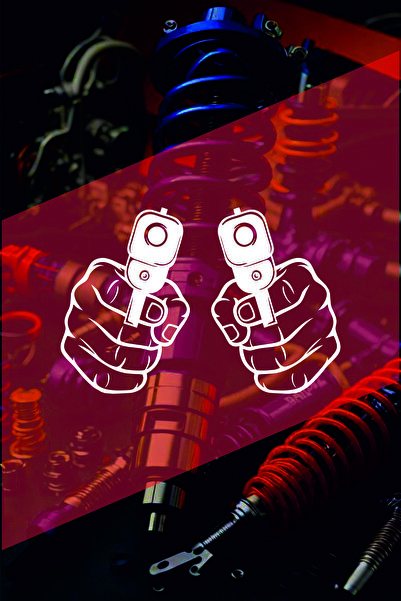 sticker Çift Silah 15x10Cm Jdm Araba-moto-laptop Cam Etiket Hologram Etiket A...