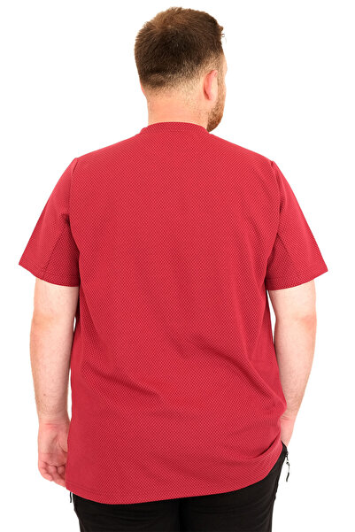ModeXL Fashion XL Large Size Men's T-Shirt Crew Neck Dore U25034 Burgundy