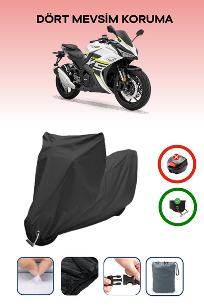 Breen Black Lock Compatible Rks R250 Compatible Motorcycle Cover, Protection Cover