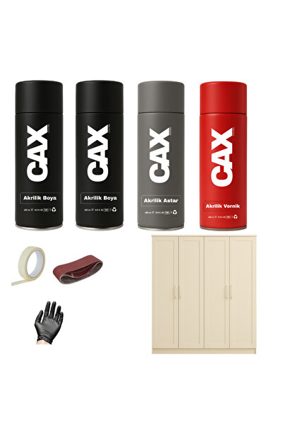 caxcolors DEMİR&AHŞAP&PLASTİK DOLAP BOYASI ÖZEL YAPIM AKRİLİK SPREY BOYA SETİ...