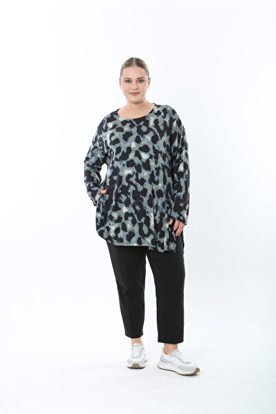 XL Modam Women's Lycra Viscose Patterned Plus Size Tunic