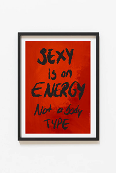 Taranist Poster - Sex Is An Energy - Yatak Odası Dekoru Kırmızı Fon