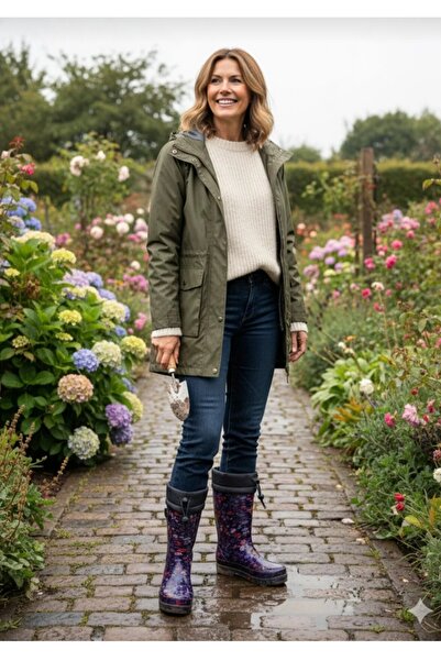 YILMAZ Γυναικείες μπότες βροχής με βελούδο