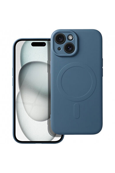 OEM Husa MagSafe pentru Apple iPhone 15 Plus, OEM, Silicone Mag, Albastra