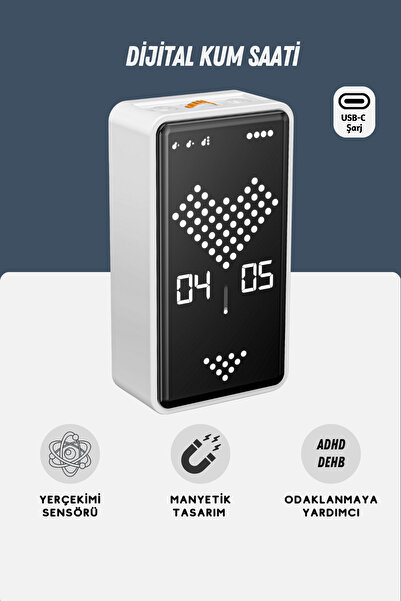 GWORKE GT-3 Dijital Kum Saati, Pomodoro Zamanlayıcı, Öğrenci Kronometresi, Mutfak, Odaklanma