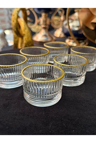 Genel Markalar 6 ADET 5,5 CM MİNİ AĞIZ YALDIZLI CAM SUNUMLUK SOSLUK LOKUMLUK