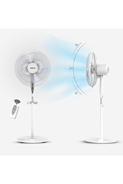 Nikai مروحة قاعدة مقاس 16 بوصة مع جهاز تحكم عن بعد ومؤقت NPF1634RT