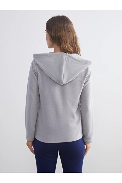 LC Waikiki Kapüşonlu Polar Kadın Fermuarlı Sweatshirt (W5)