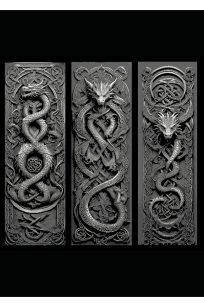 Anka Atolye مجموعة علامات الكتب ثلاثية الأبعاد من كيلت دراغون نود مكونة من 3 ...