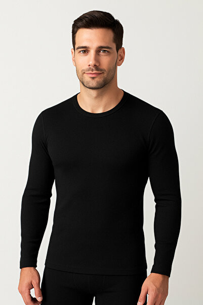 SEBURAM COLLECTION Men's Zero-Throat Thermal Top Long Sleeve Soft Inner Therm...