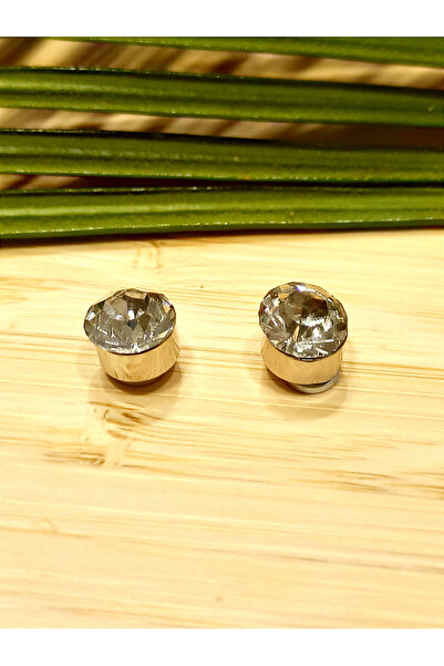 Monalisa Home Pırlanta Mıknatıslı (Delik olmayan Kulaklar İçin) Unisex Çelik Küpe