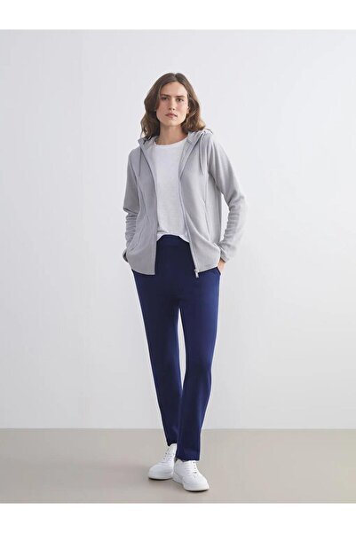 LC Waikiki Kapüşonlu Polar Kadın Fermuarlı Sweatshirt (W5)