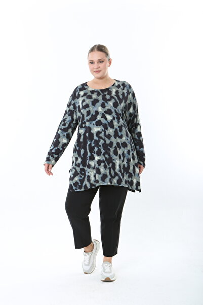 XL Modam Women's Lycra Viscose Patterned Plus Size Tunic