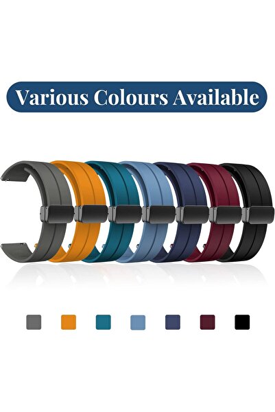 Generic 22mm Magnetic Folding Buckle Silicone Watch Band - Quick Release, Compatible with 22mm Lugs