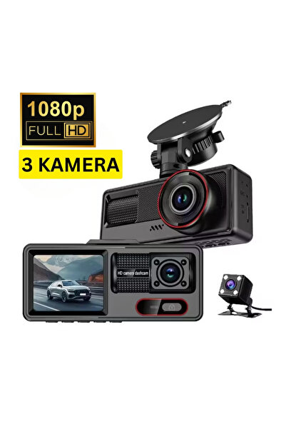 TeknolojiSA 1080p Araç içi 3 Kameralı Lcd Ekranlı Gece Görüşlü ,