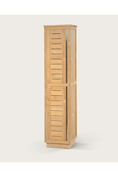 Creawood Lana Masif Ahşap Banyo Dolabı, Çok Amaçlı Dolap, 160x40x40
