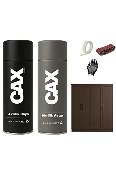 caxcolors AHŞAP&LAKE DOLAP BOYASI ÖZEL YAPIM AKRİLİK SPREY BOYA 400 ML + ÇİZİ...