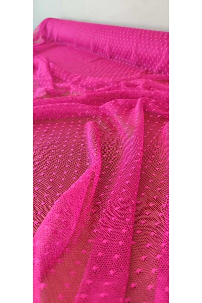 River Fabrics تول منقط باللون الفوشيا
